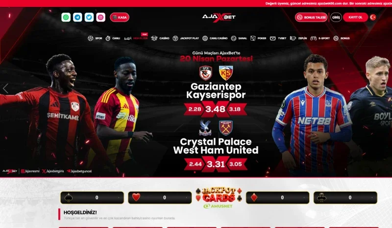 Ajaxbet ekran görüntüsü