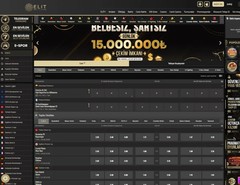 Elit Casino ekran görüntüsü