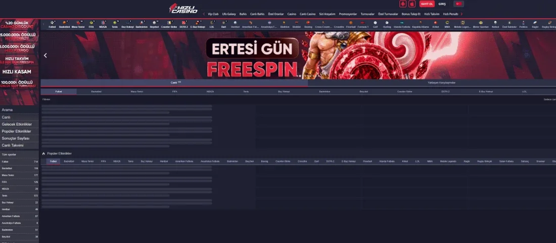 Hızlı Casino ekran görüntüsü