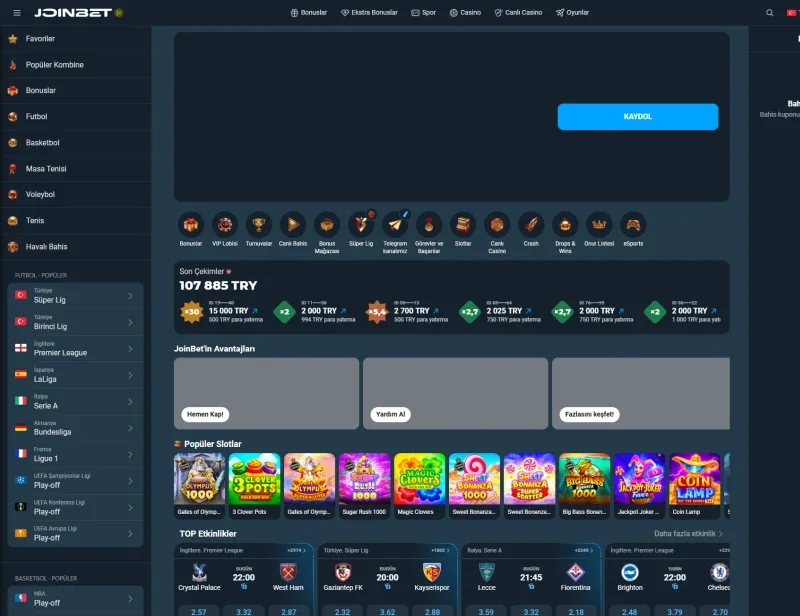 Joinbet ekran görüntüsü