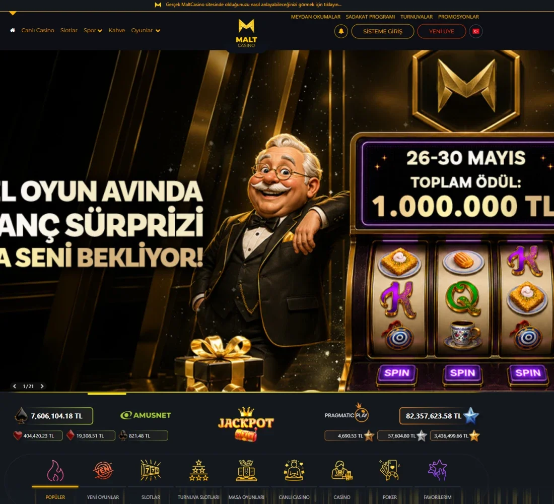 Malt Casino ekran görüntüsü