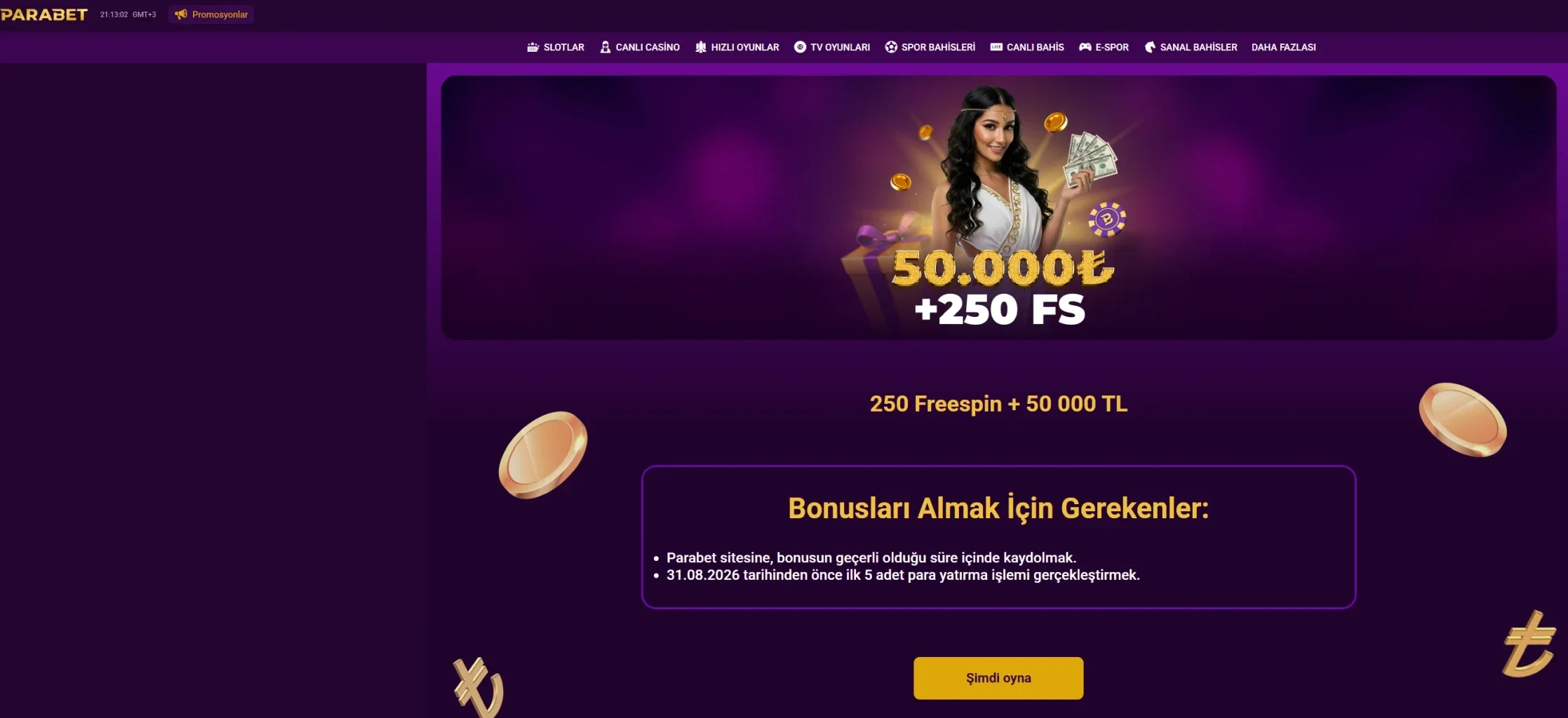 Parabet ekran görüntüsü