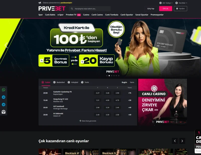 Privebet ekran görüntüsü