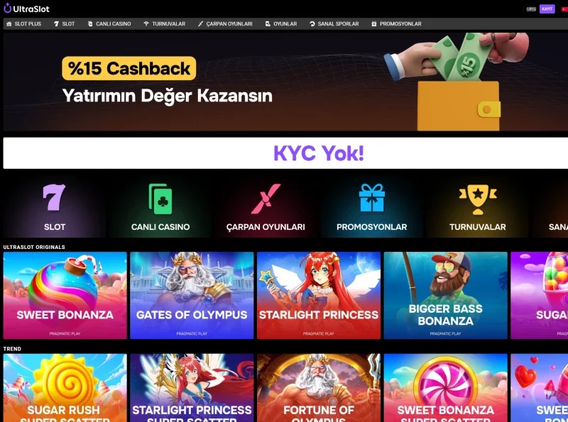 Ultraslot ekran görüntüsü