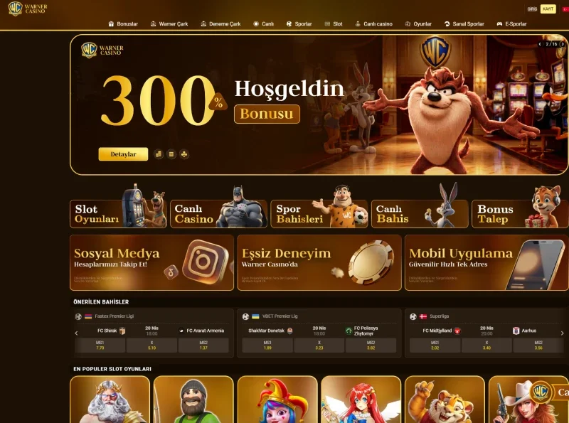 Warner Casino ekran görüntüsü